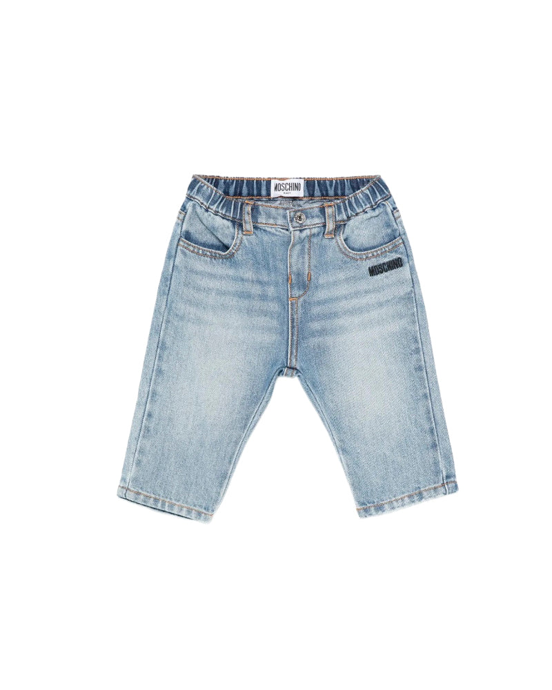 Moschino Kids Jeans Denim con Logo per Neonati