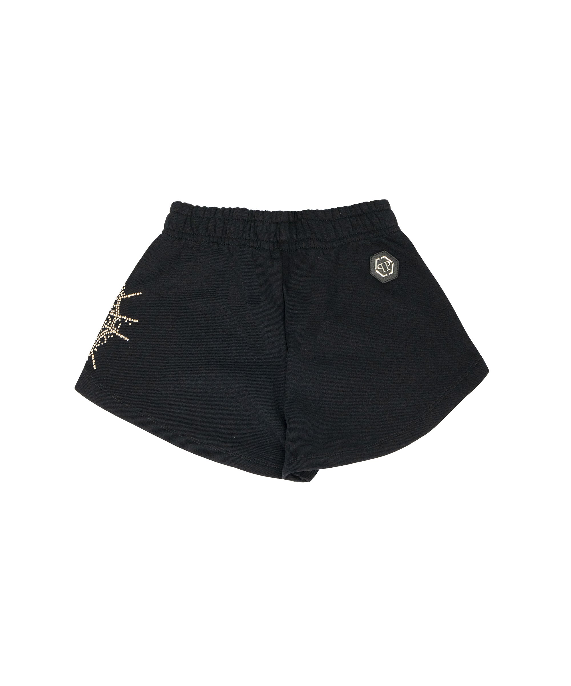 Philipp Plein Kids Short Nero con Applicazioni Brillantini per Bambine