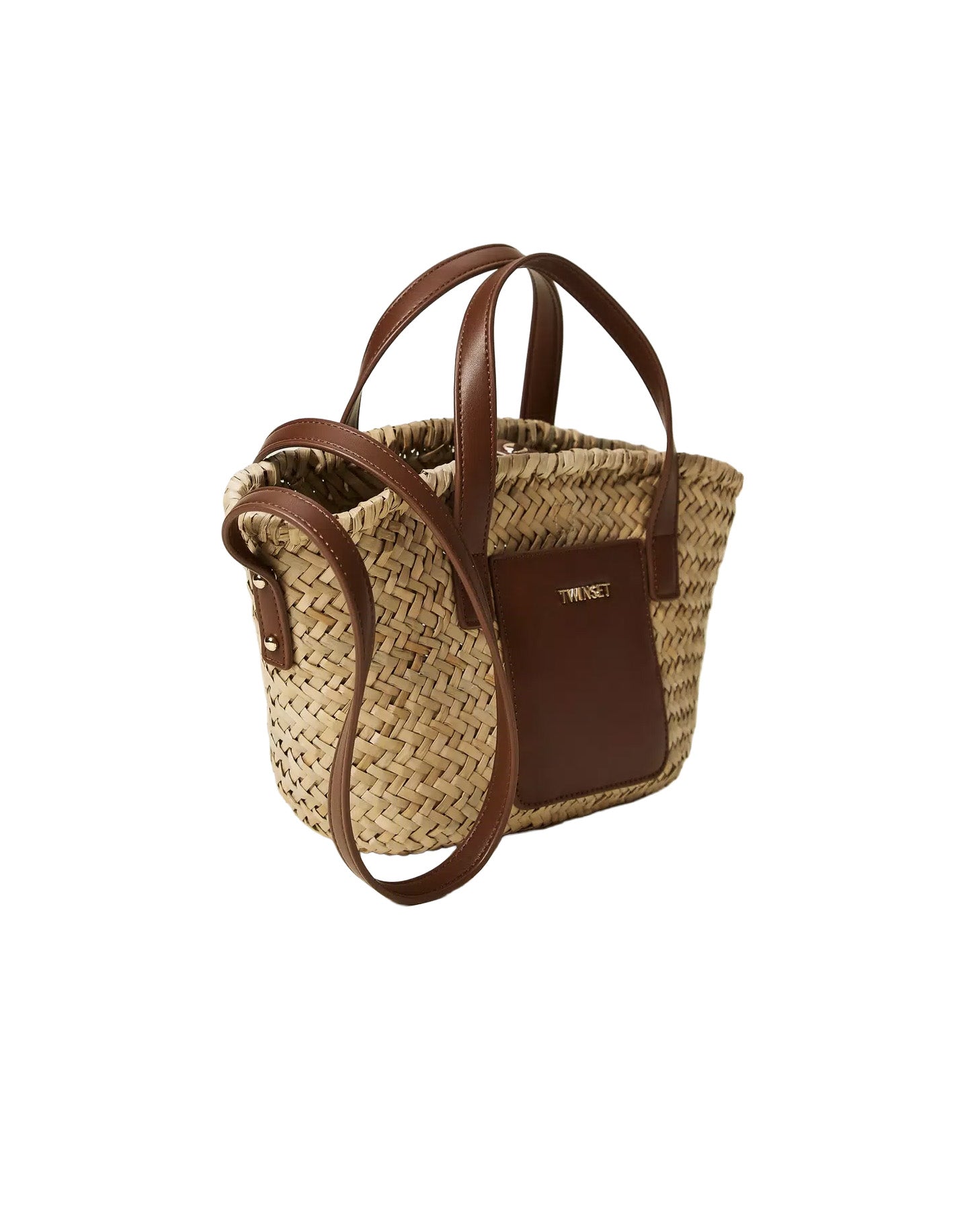 Twinset Kids Borsa Paglia e Cuoio con Maniche per Bambine