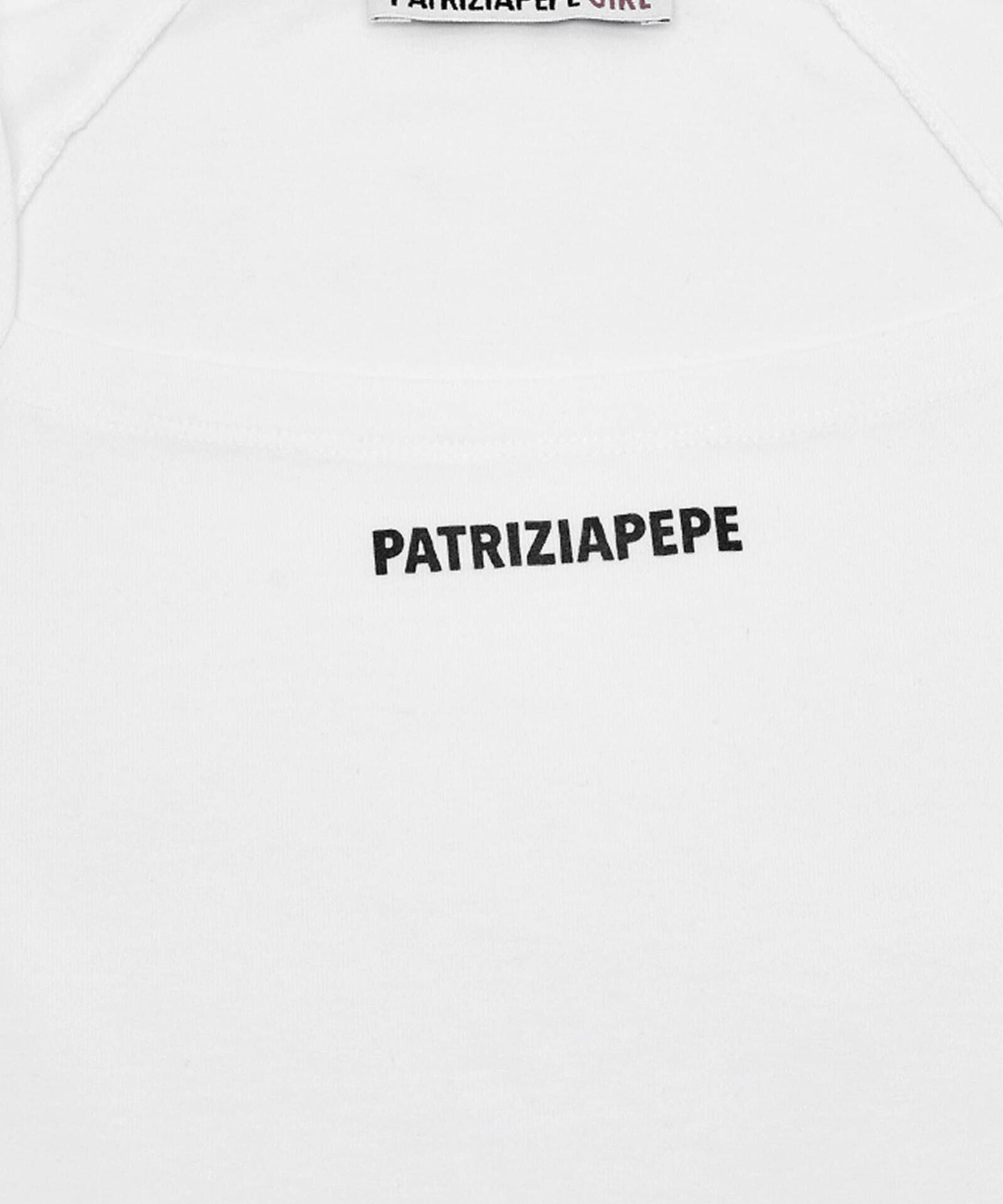 Patrizia Pepe Kids T-Shirt Bianco con Logo per Bambine
