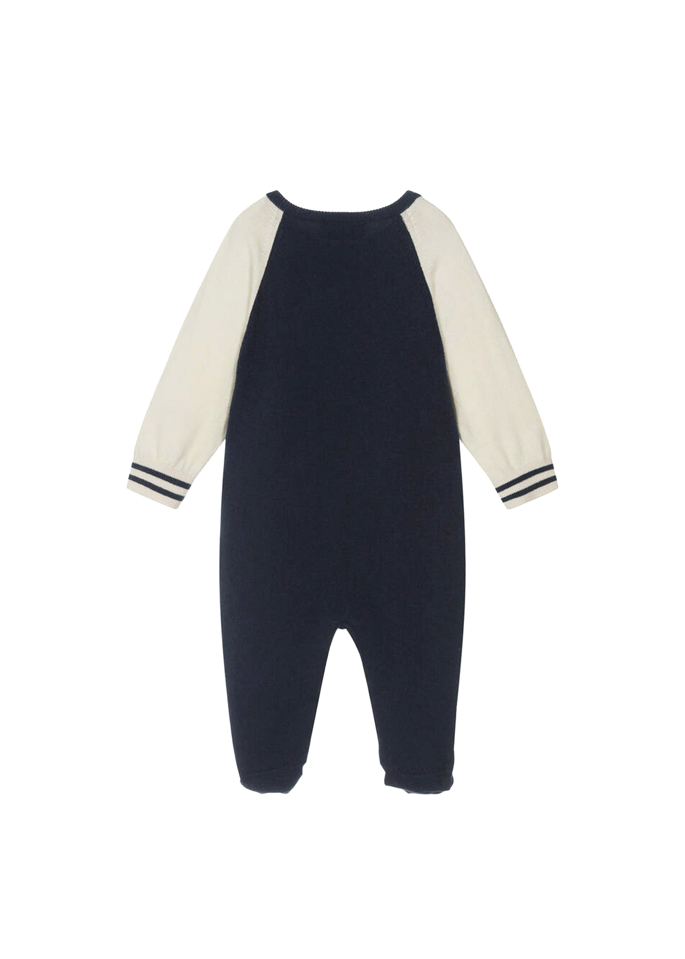 Moschino Kids Tutina Blu Navy in Lana con Teddy Bear per Neonati