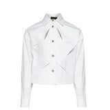 John Richmond Kids Camicia con Motivo a Stella Bianca Cropped per Bambine
