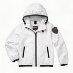 Blauer Kids Giacca a Vento Bianco con Cappuccio in Nylon per Bambine