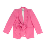 A'lapage Kids Giacca Gessata Fucsia con Fiocco per Bambine