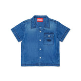 Diesel Kids Camicia in Jeans con Ricamo Logo per Neonati