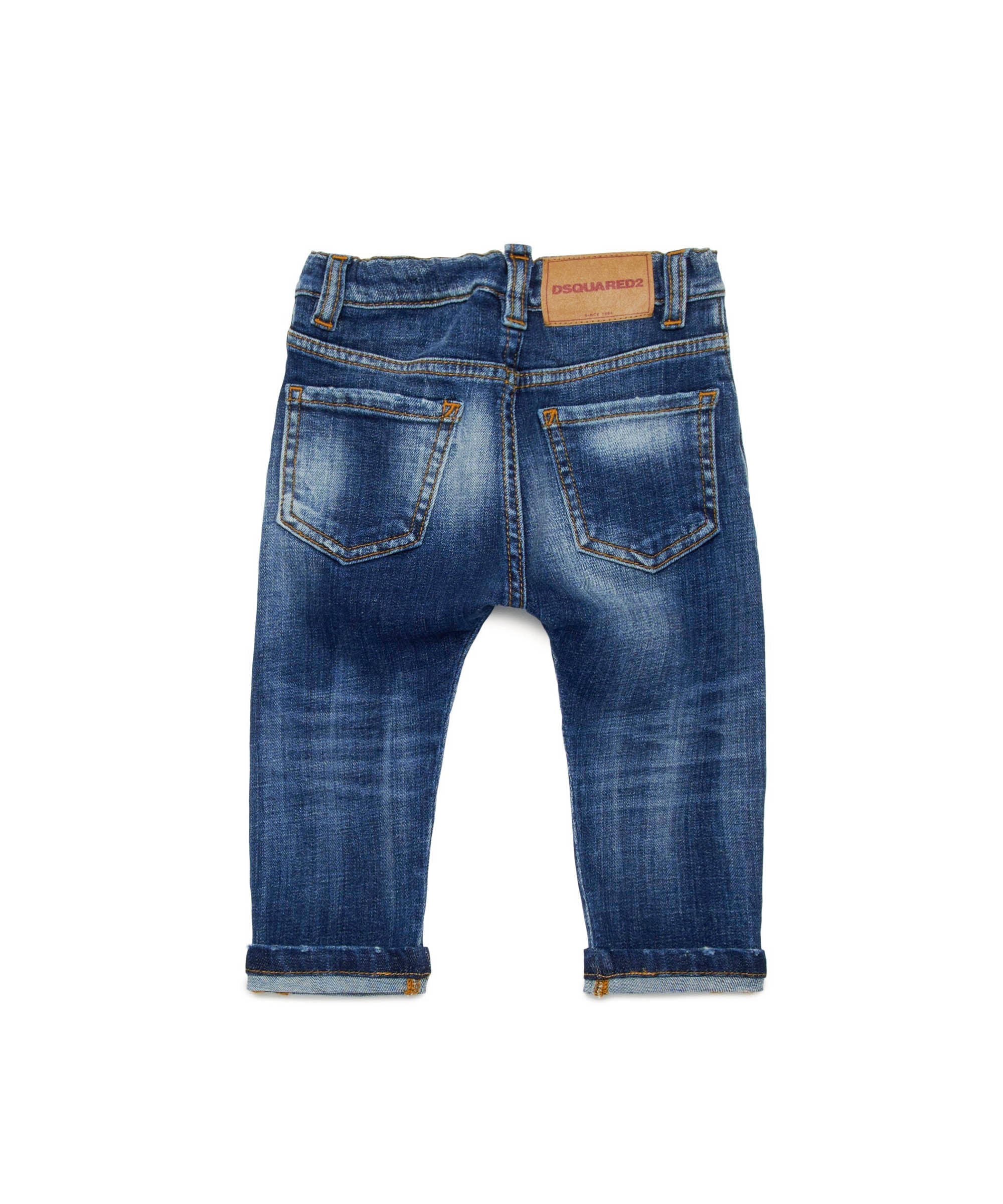 Dsquared2 Kids Jeans Denim Sfumato per Neonati (retro)