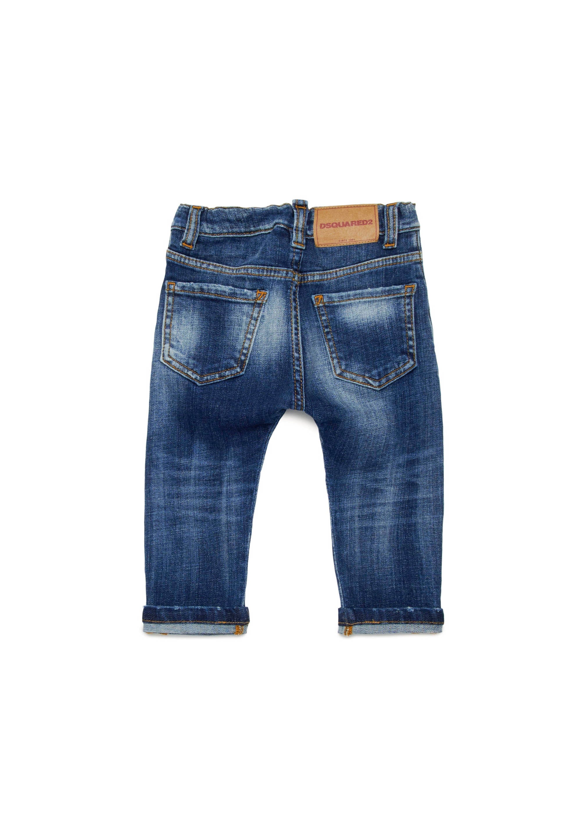 Dsquared2 Kids Jeans Denim Sfumato per Neonati (retro)