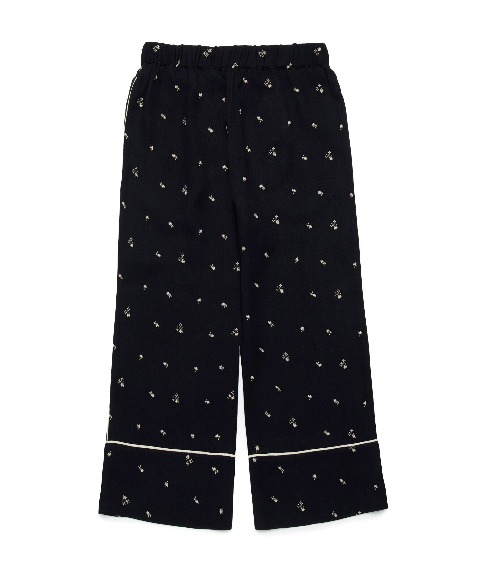N°21 Kids Pantaloni Neri All over Palms per Bambine
