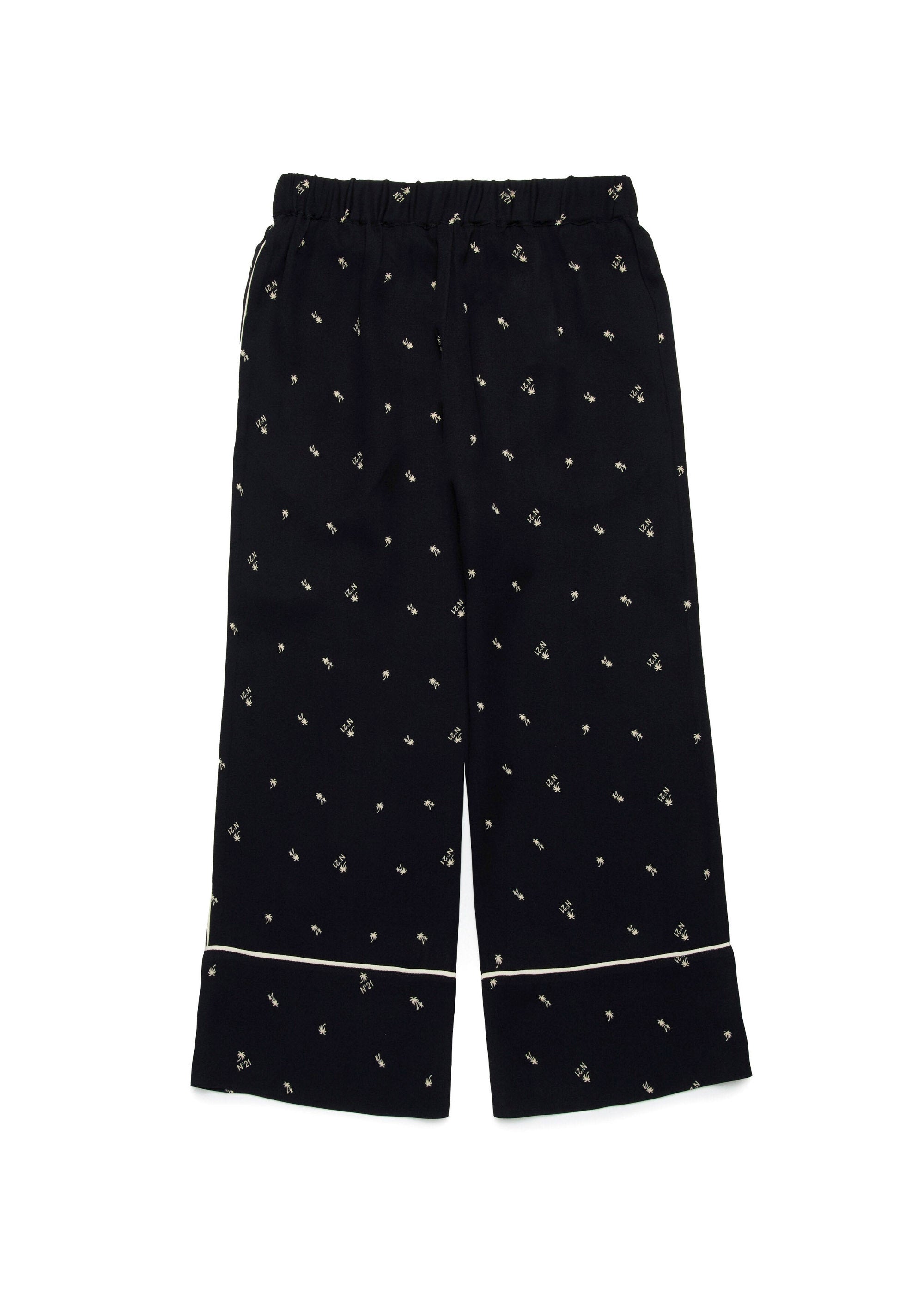 N°21 Kids Pantaloni Neri All over Palms per Bambine
