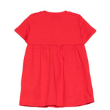 Moschino Kids Abito Rosso Con Logo Teddy Bear per Neonate