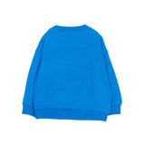 Moschino Kids Felpa Azzurra a Maniche Lunghe con Stampa Teddy Bear e Logo per Neonati