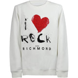 John Richmond Kids Felpa Bianco con Stampa e Strass per Bambine
