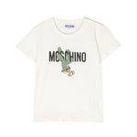 Moschino Kids T-shirt Panna con Stampa Teddy Bear per Neonate