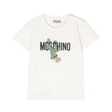 Moschino Kids T-shirt Panna con Stampa Teddy Bear per Neonate