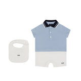 Fay Kids Set Nascita Body + Bavaglino Celeste/Bianco per Neonati