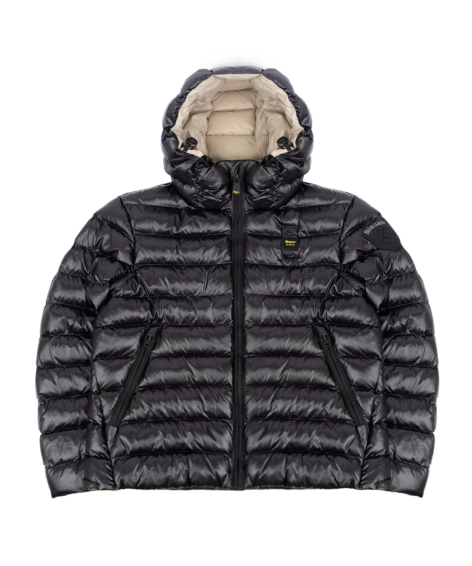 Blauer Kids Giubbino Nero/Beige con Cappuccio ADAMS JUNIOR per Bambini
