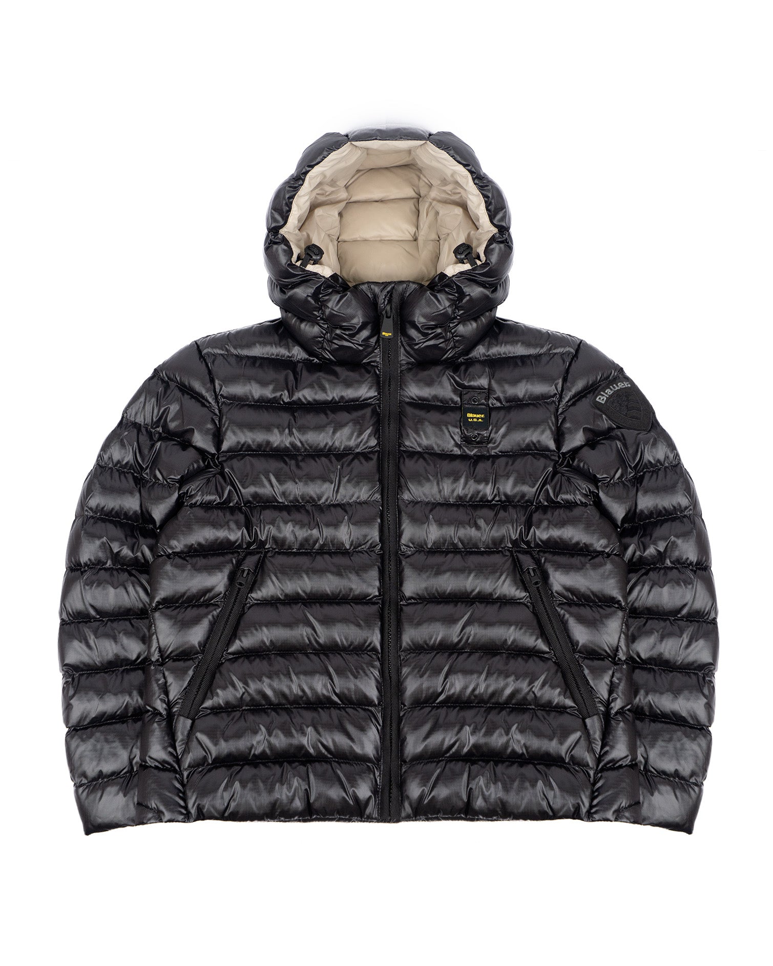 Blauer Kids Giubbino Nero/Beige con Cappuccio ADAMS JUNIOR per Bambini