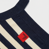 Max & co Canotta in Maglia a Righe con Logo Ricamato a Contrasto per Bambine