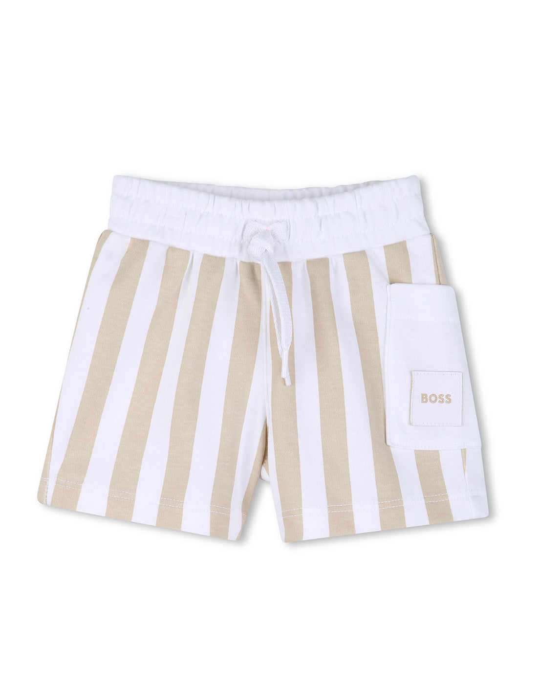 Boss Kids Completo Beige/Bianco a Strisce per Neonati