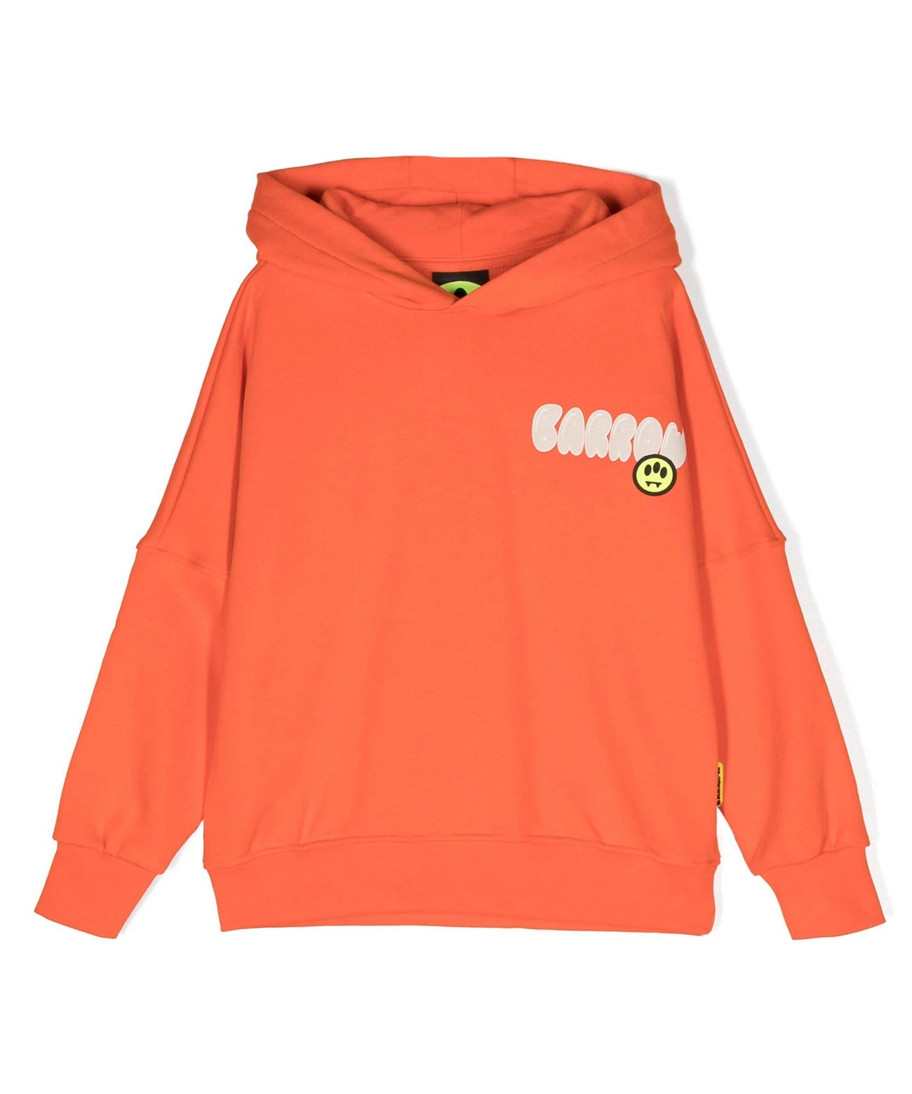 Barrow Kids Felpa con Cappuccio Arancione con Stampa Logo e Pupazzo frontale