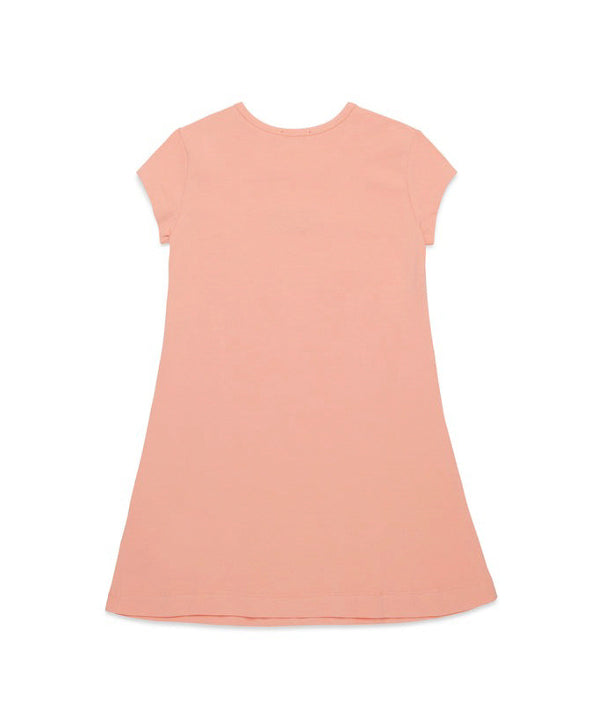 Diesel Kids Abito Pesca con Logo Oval D per Bambine