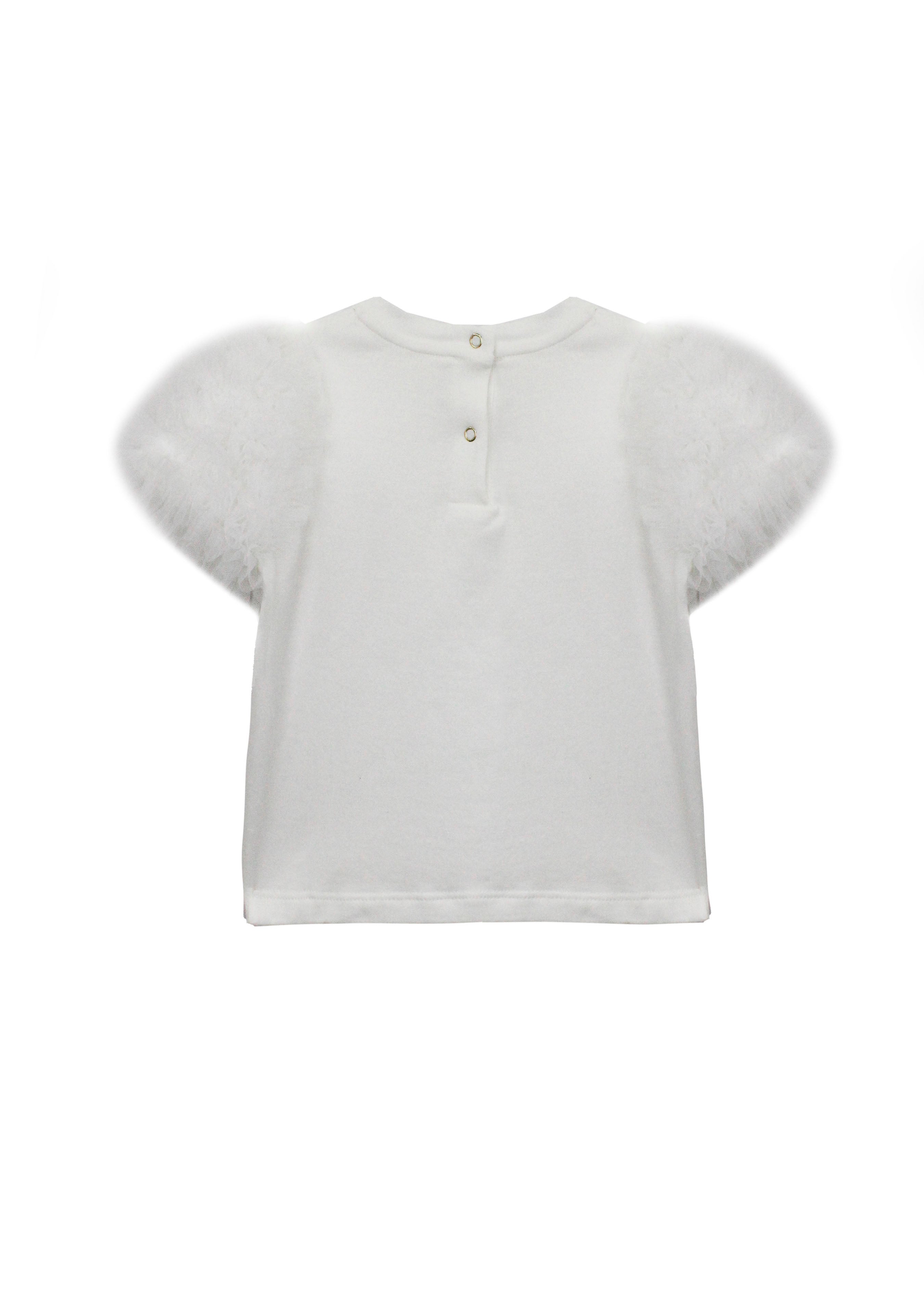 Elisabetta Franchi La Mia Bambina T-Shirt Panna con Logo per Neonate (retro)