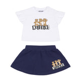 Moschino Kids Completo T-shirt con Stampa Logo e Gonna con Stampa Logo
