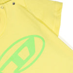 Diesel Kids T-Shirt Gialla con Logo Oval D
