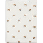 Boss Kids Coperta Bianca con Ricamo e Stampa per Neonati  (dettaglio)