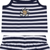 Moschino Kids Top+Short Bianco/Blu a Strisce con Teddy Bear per Bambine