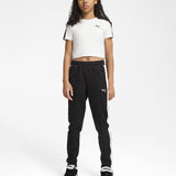 Puma Kids Pantalone Nero con Dettagli Bianchi a Contrasto per Bambine