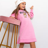 Moschino Kids Abito Rosa con Stampa Logo per Bambine