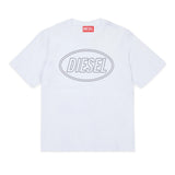 Diesel Kids T-Shirt Bianco con Logo per Bambini