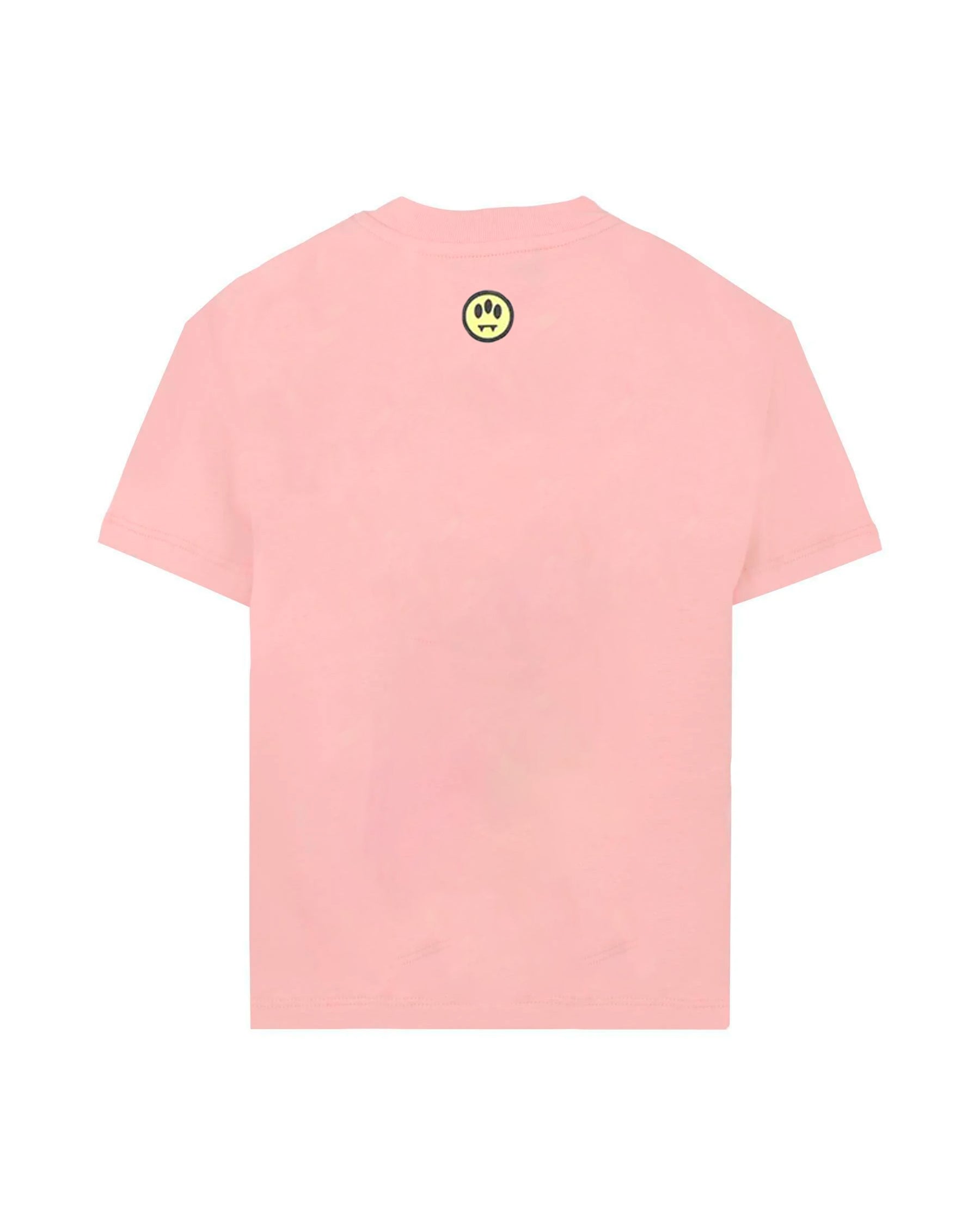 Barrow Kids T-Shirt Rosa Girocollo Stampa Teddy per Bambine