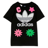 Adidas X Iconic T-shirt Nera con Patch e Logo con Perle (fronte)