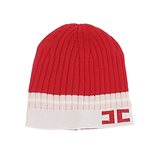 Elisabetta Franchi La Mia Bambina Cappello Rosso Avorio e Rosa con Logo per Neonate