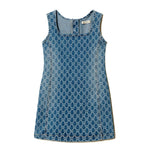 Twinset Kids Abito in Denim con Oval T All Over per Bambine
