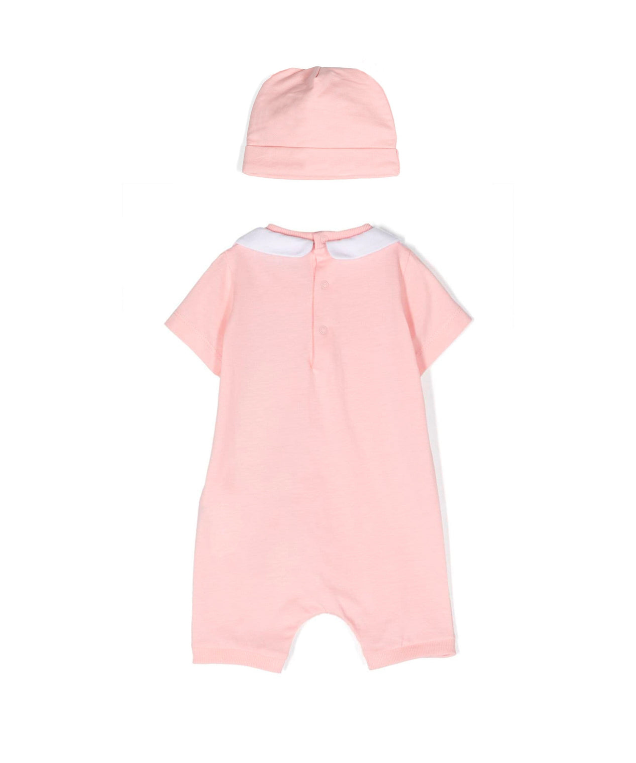 Moschino Kids Pagliaccetto Rosa con Berretto Teddy Bear per Neonati (retro)