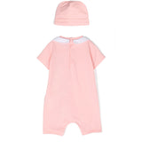 Moschino Kids Pagliaccetto Rosa con Berretto Teddy Bear per Neonati (retro)