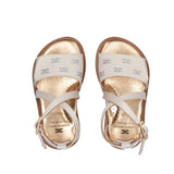 Elisabetta Franchi La Mia Bambina Sandalo Avorio Incrociato con Strass per Neonate