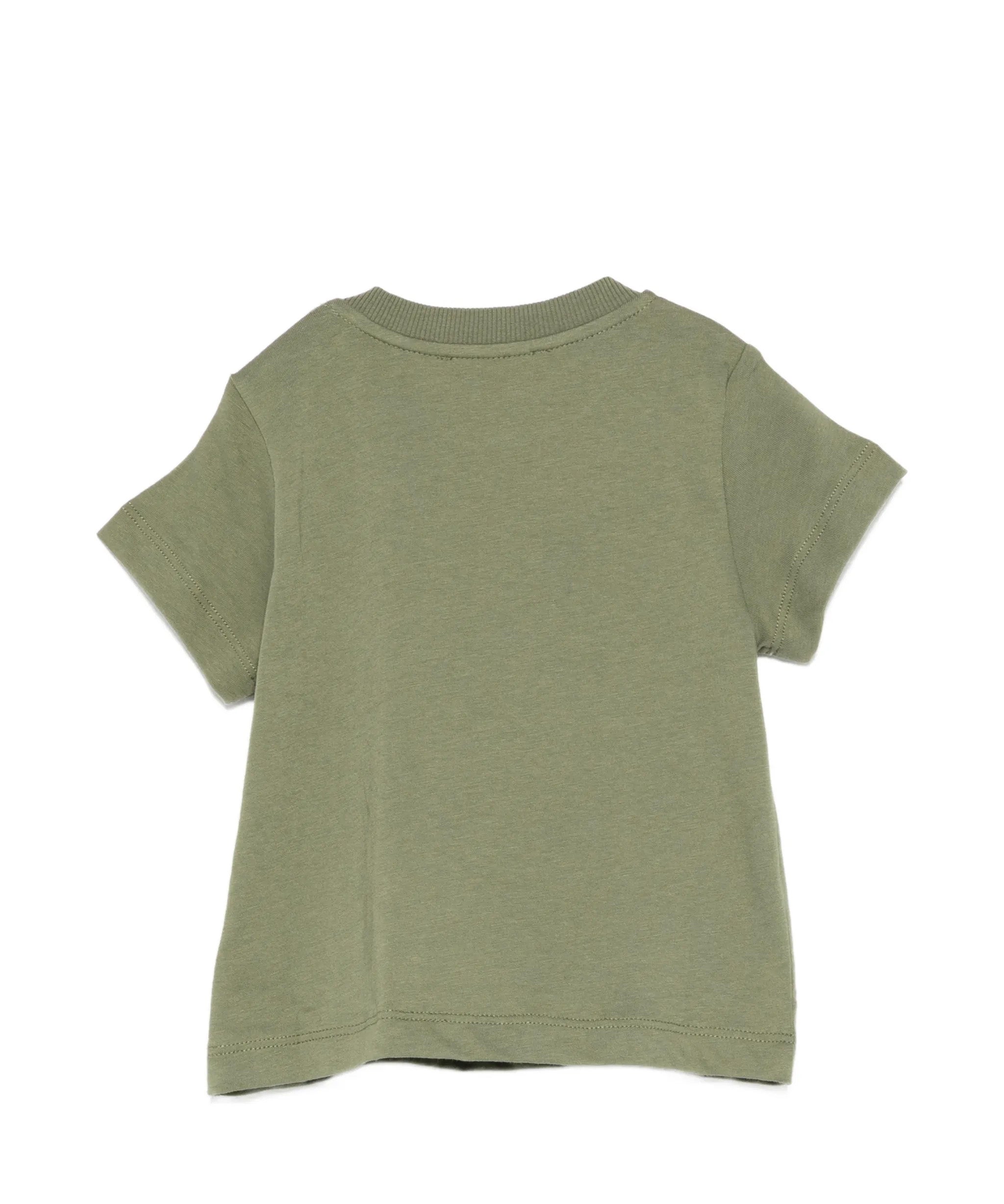 Moschino Kids T-Shirt Verde con Logo Teddy Bear per Neonati