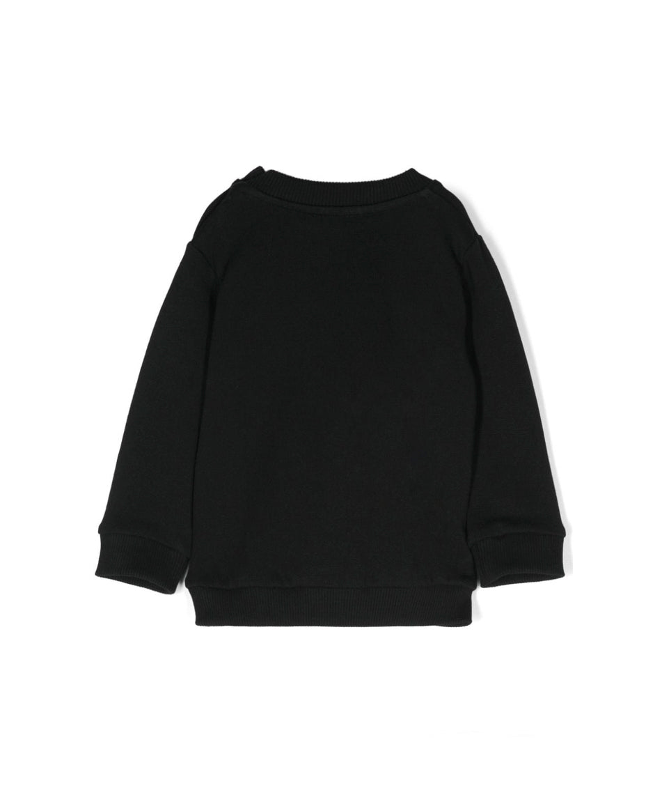 Moschino Kids Felpa Nera Girocollo con Stampa per Neonati (retro)