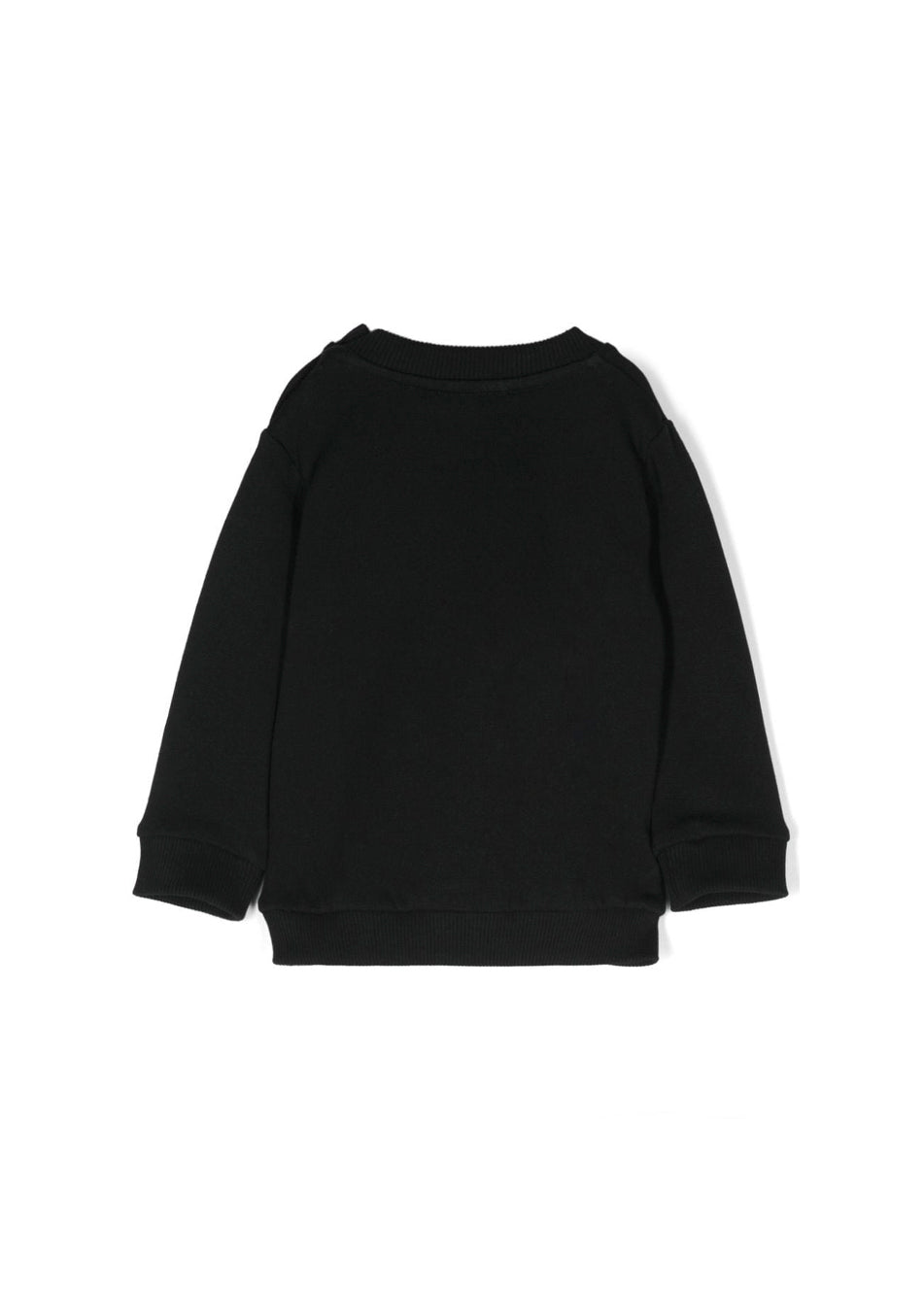 Moschino Kids Felpa Nera Girocollo con Stampa per Neonati (retro)