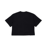 Diesel Kids T-shirt Cropped Nera con Logo Oval D per Bambine