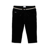 BOSS Kids Jeans Neri con Vita Elastica a Righe Iconiche e Coulisse per Neonati