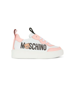 Moschino Kids Scarpe Logo Laterale Rosa per Bambine