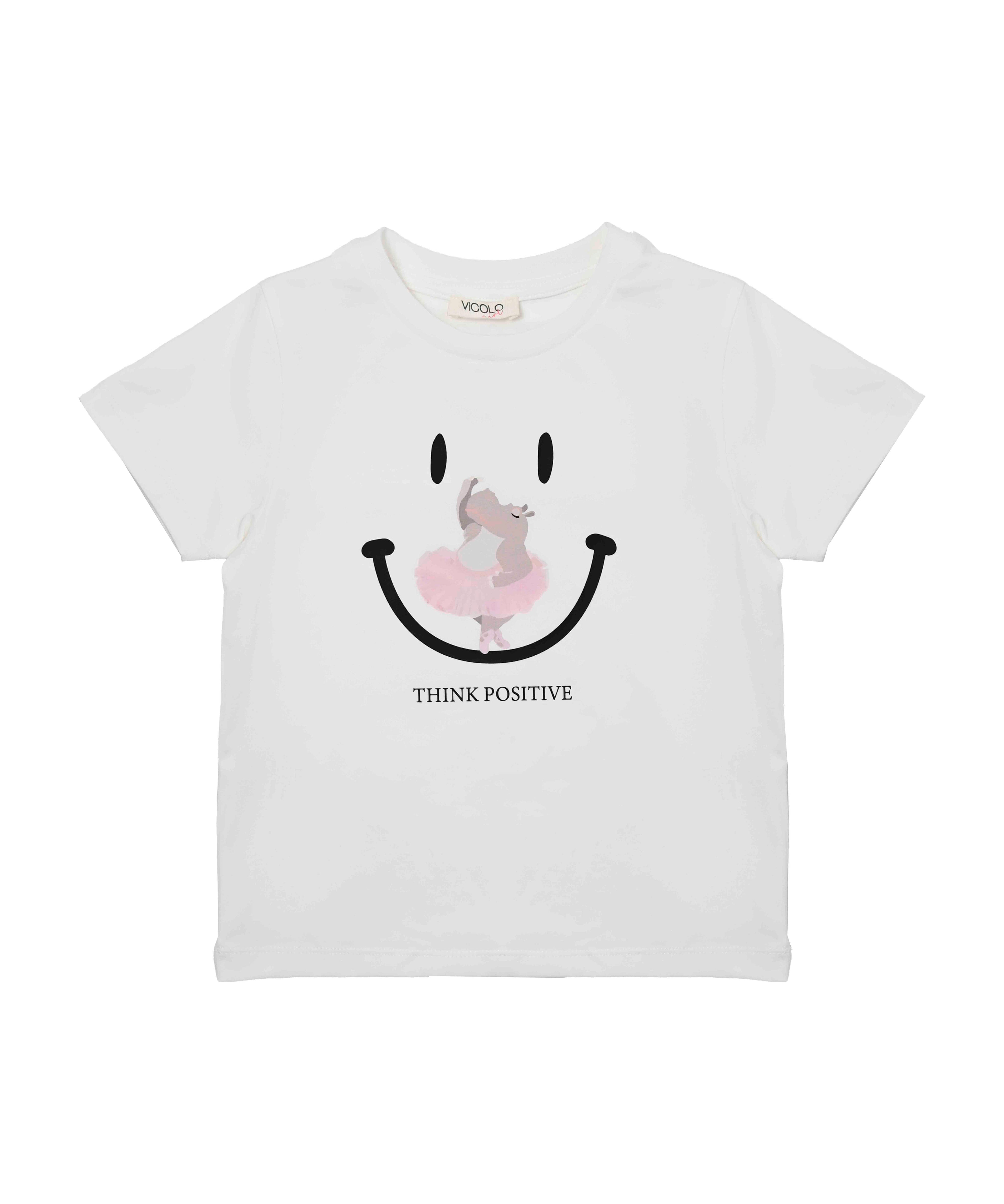 Vicolo Kids T-shirt Bianca con Stampa per Bambine
