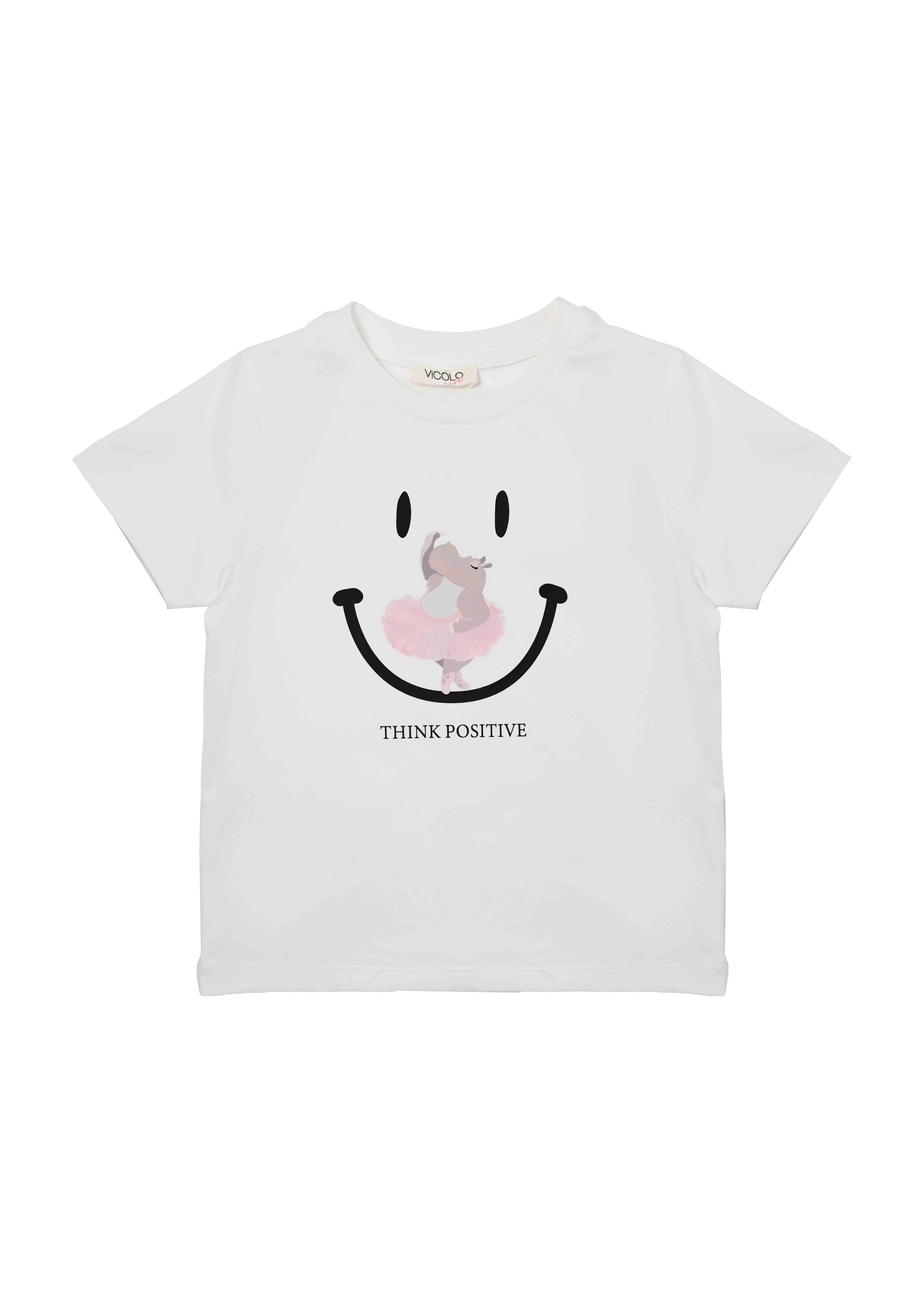 Vicolo Kids T-shirt Bianca con Stampa per Bambine