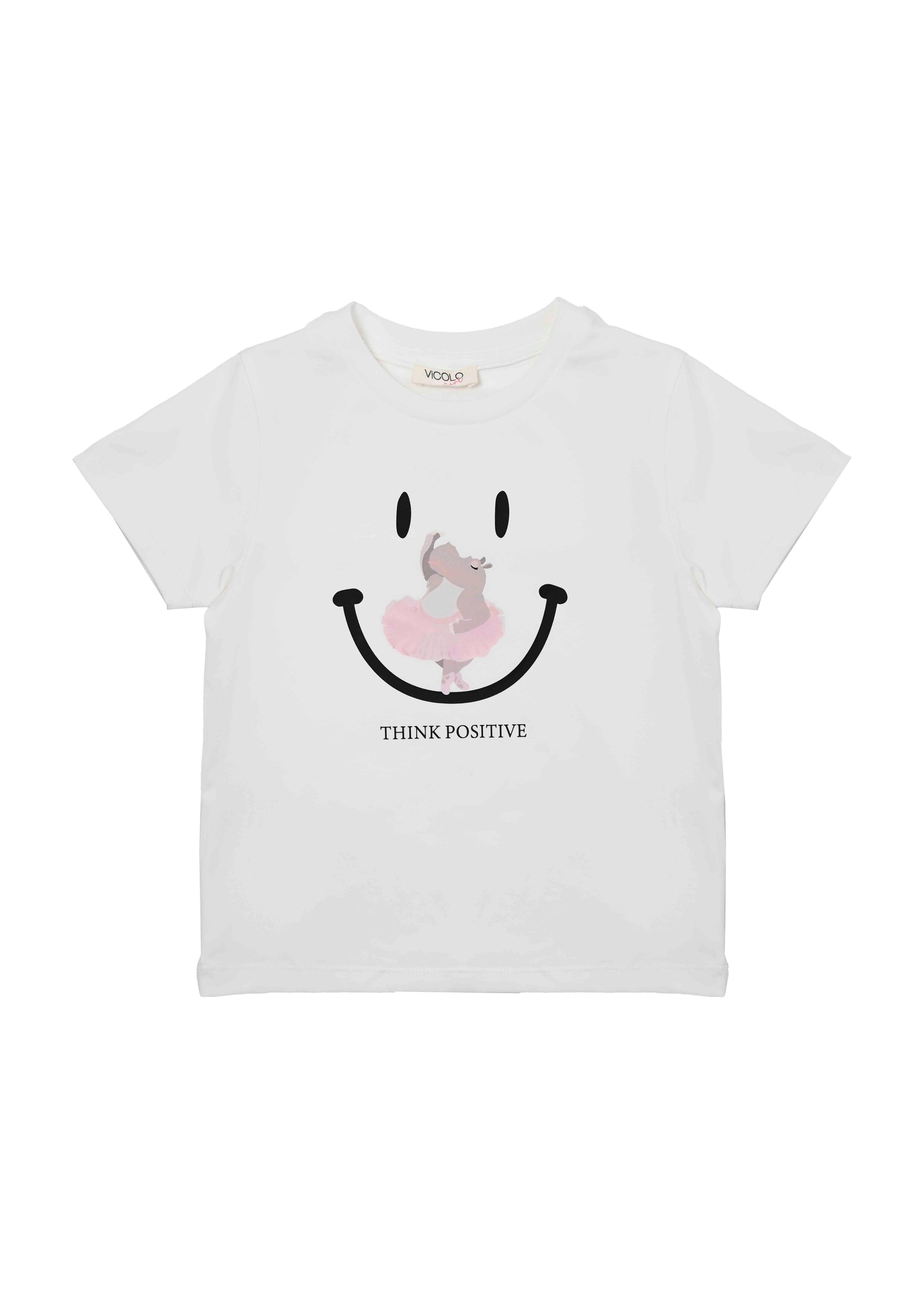 Vicolo Kids T-shirt Bianca con Stampa per Bambine