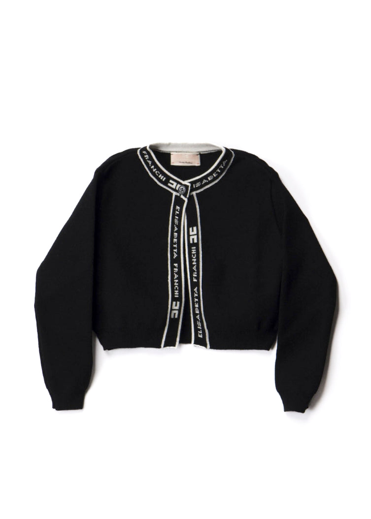 Elisabetta Franchi La Mia Bambina Cardigan Nero/Burro per Neonate